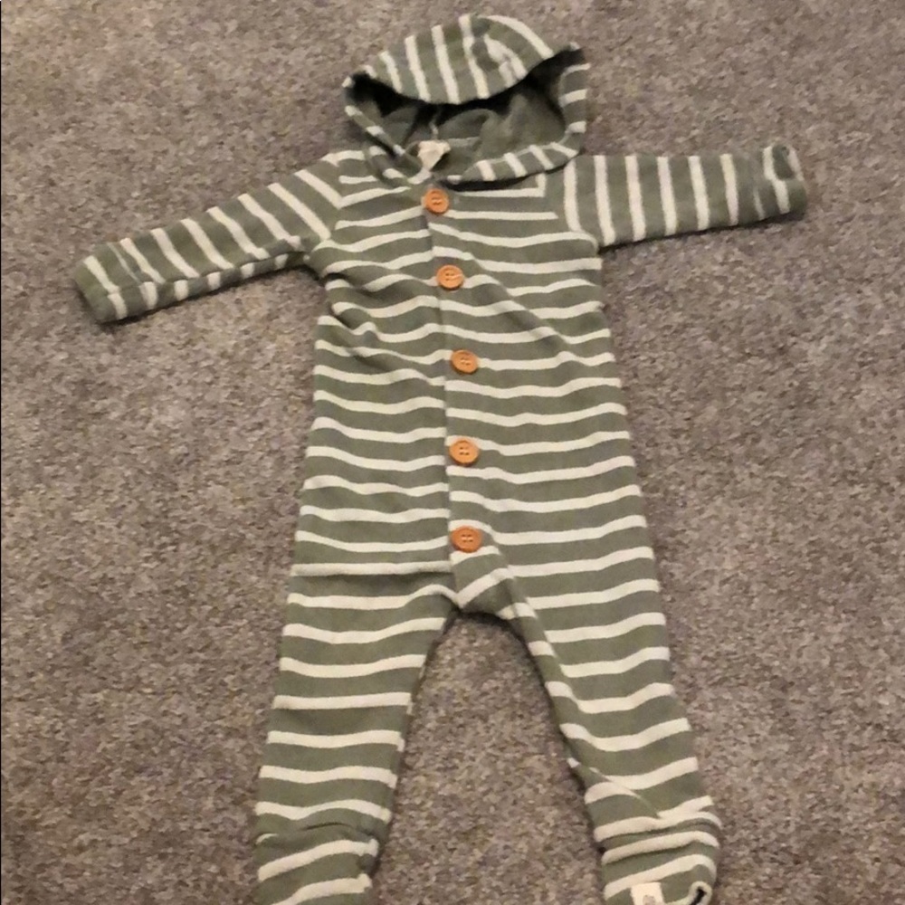 Lulu and roo green and white striped jumper